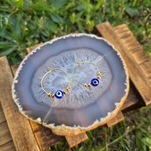 Nazar Evil Eye Hoop Earrings